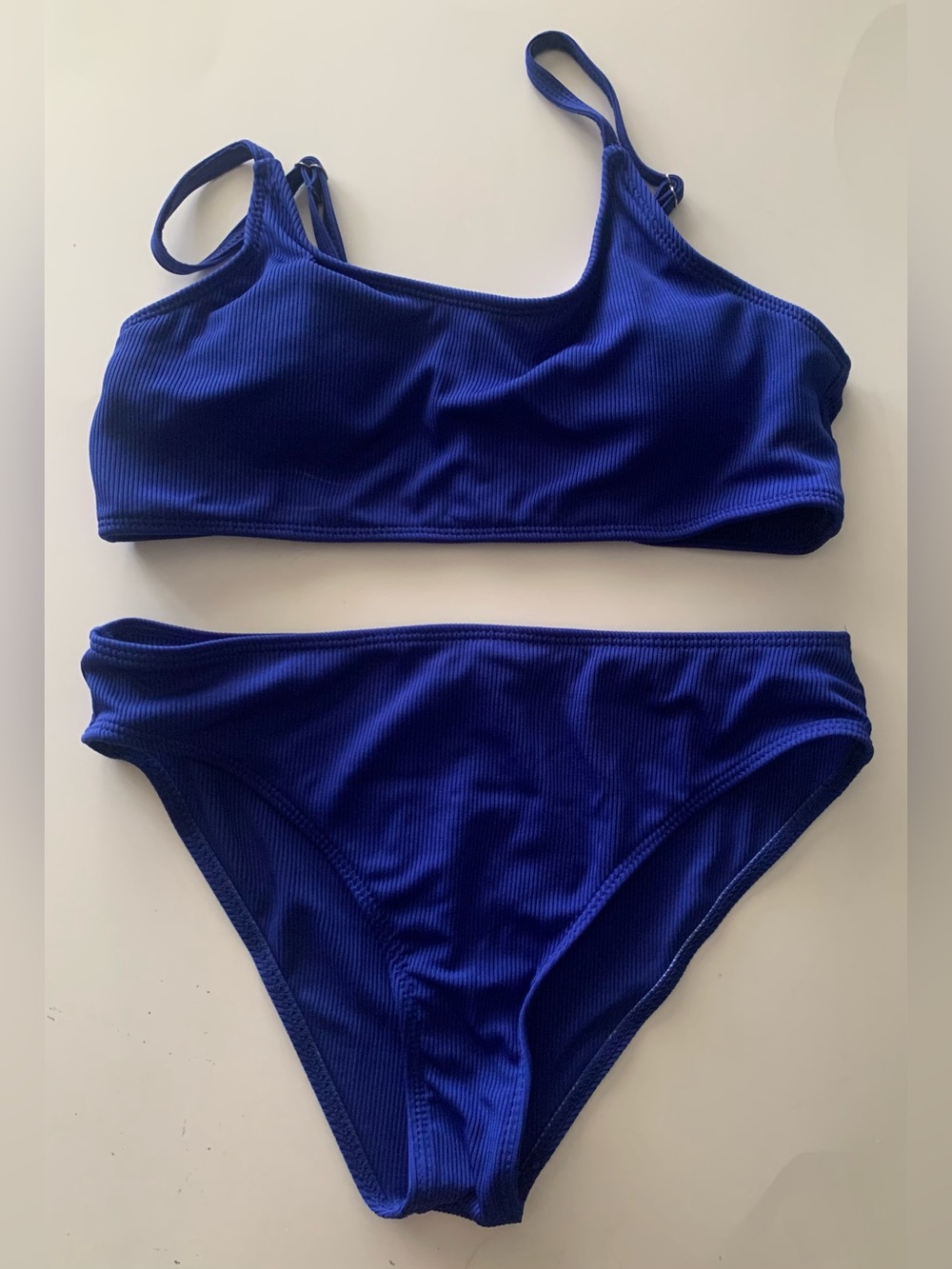 NEW SHEIN Teen Girls Blue Textured Bikini Size 160 (13-14 yrs)